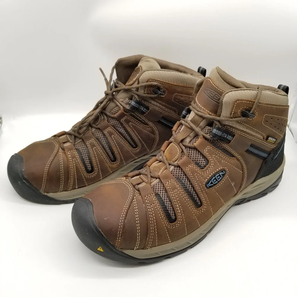 KEEN Utility‎ Men's Flint II Steel Toe Boots Sz 15 D Brown Mid Lace Up Combat